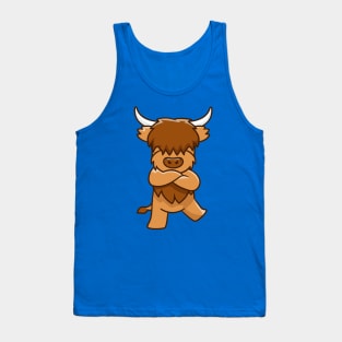 higland cow folded arms Tank Top